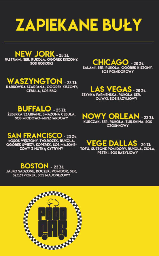 FoodCab menu